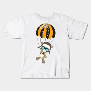 Aviator Bear, Pilot Bear, Cute Bear, Parachute Kids T-Shirt